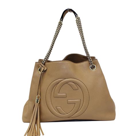 sac soho gucci beige|gucci leather shoulder bag.